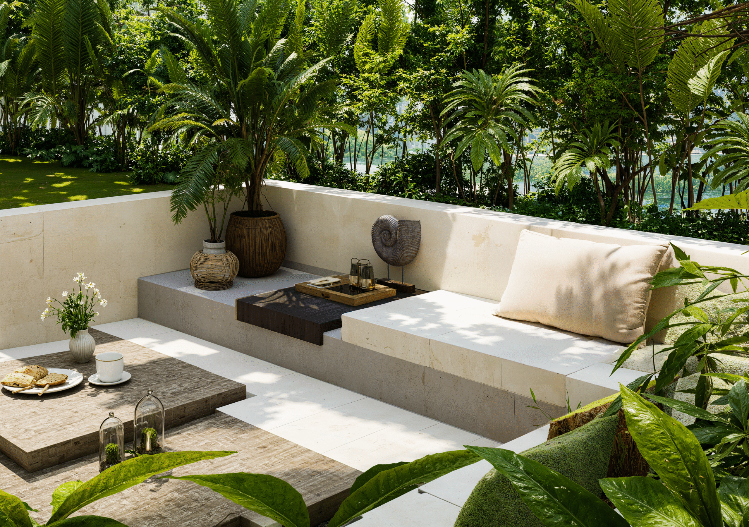 Sunken sofa lounge in an Azura Living Bali investment property