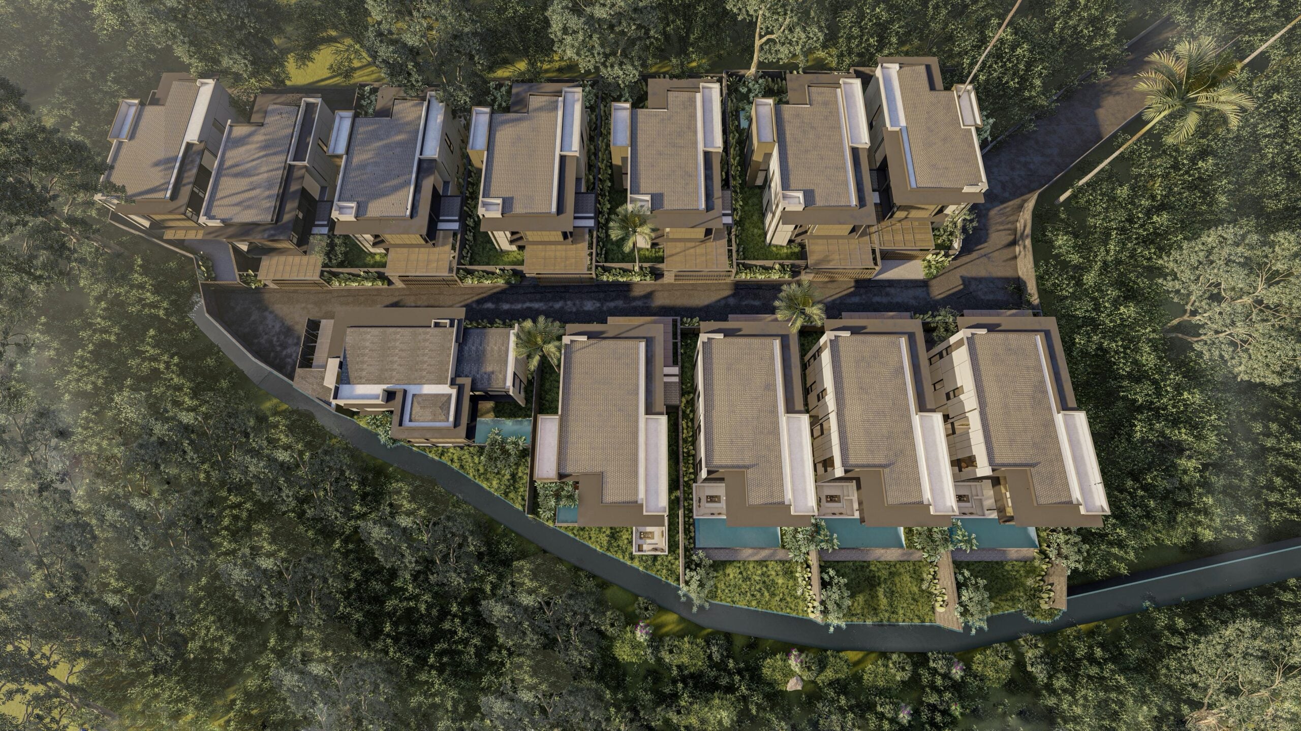 Site plan of the twelve villas at Azura Living, a Bali property investment in Tabanan